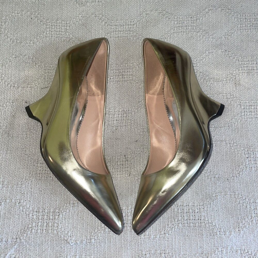 J. Crew Italy Women’s Wedge Heels Size 6 M Gold Metallic Going Out Party Fun